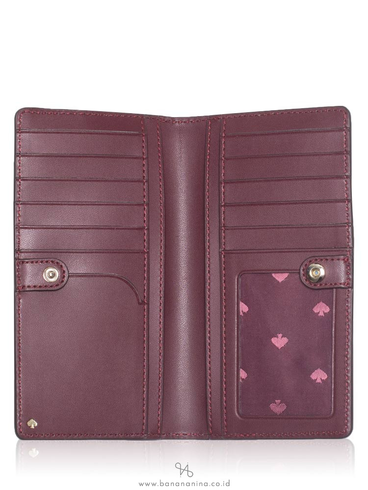 KATE SPADE Cameron Large Slim Bifold Wallet Cherrywood