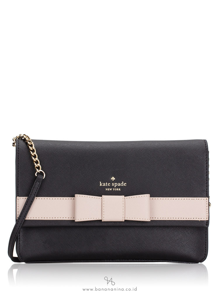 KATE SPADE Kirk Park Saffiano Veronique Black Warm Beige