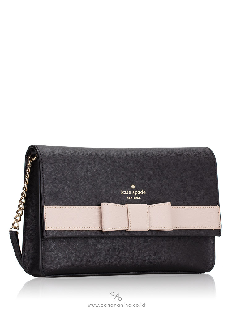 KATE SPADE Kirk Park Saffiano Veronique Black Warm Beige