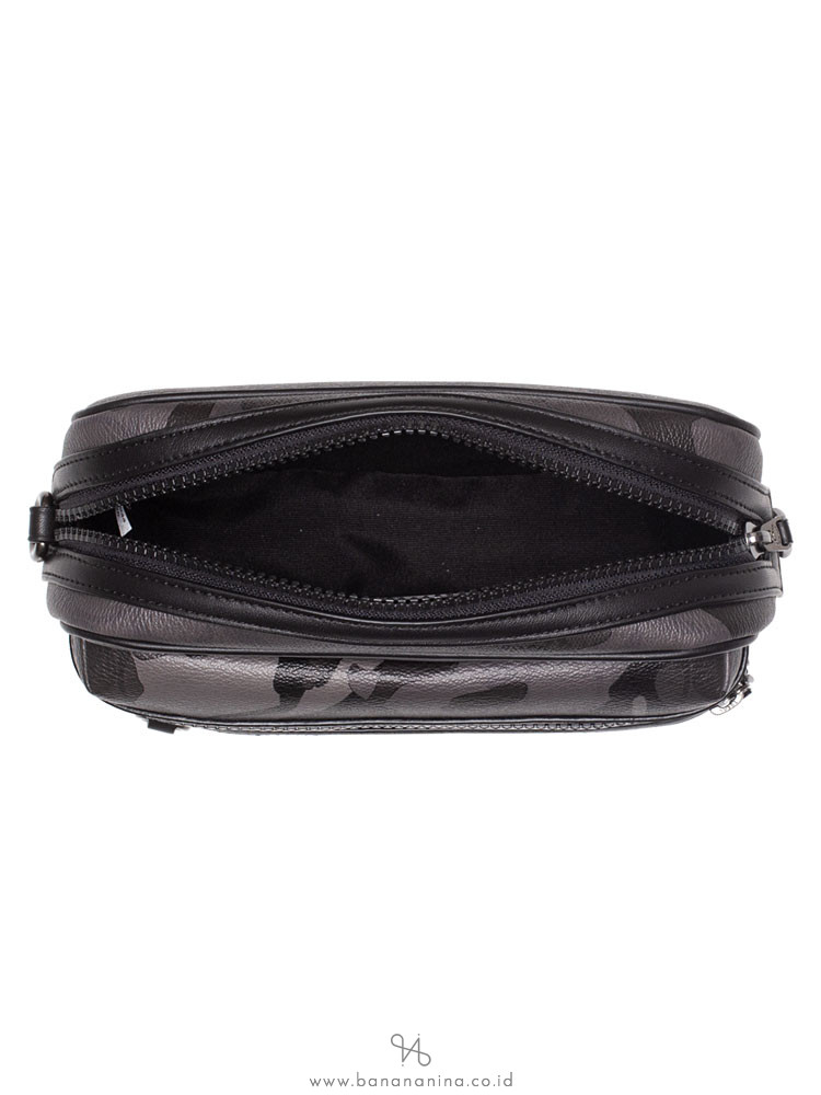 COACH Men 79776 Signature Ink Camo Print Terrain Pouch Grey Multi