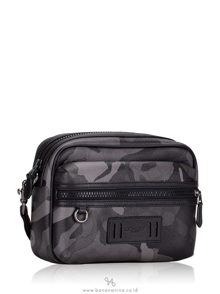 COACH Men 79776 Signature Ink Camo Print Terrain Pouch Grey Multi