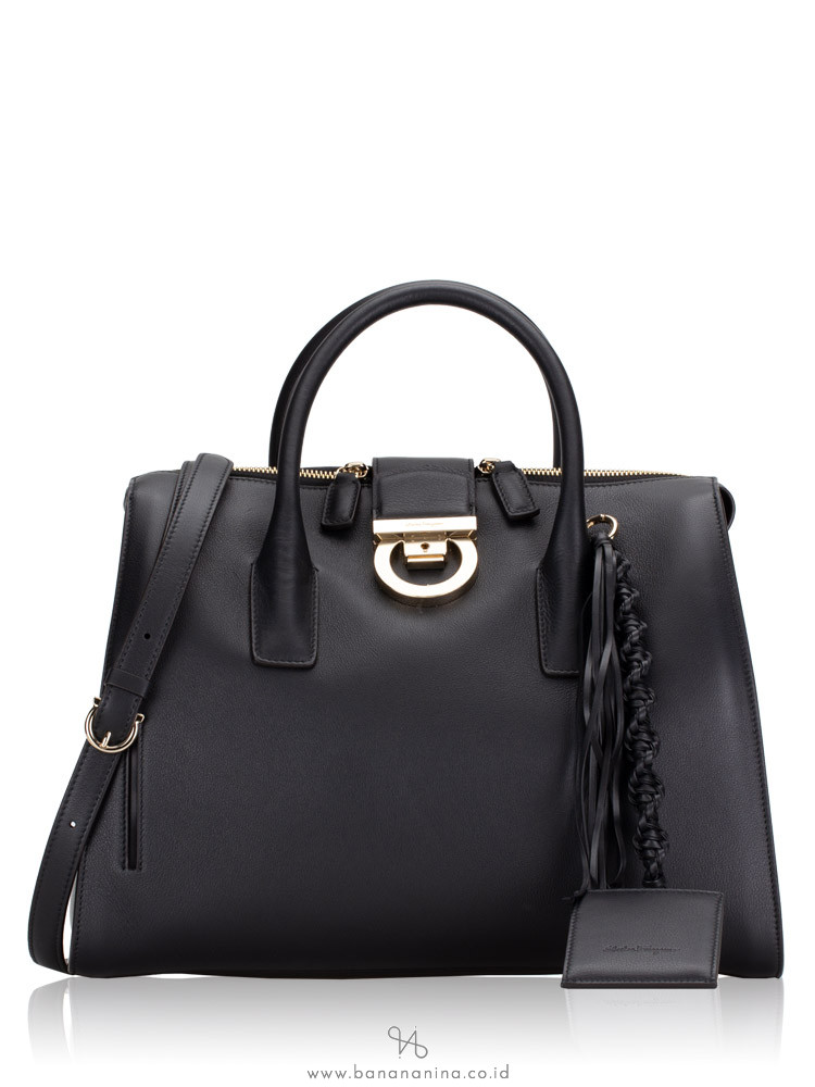 SALVATORE FERRAGAMO Lock Tote 35 Black
