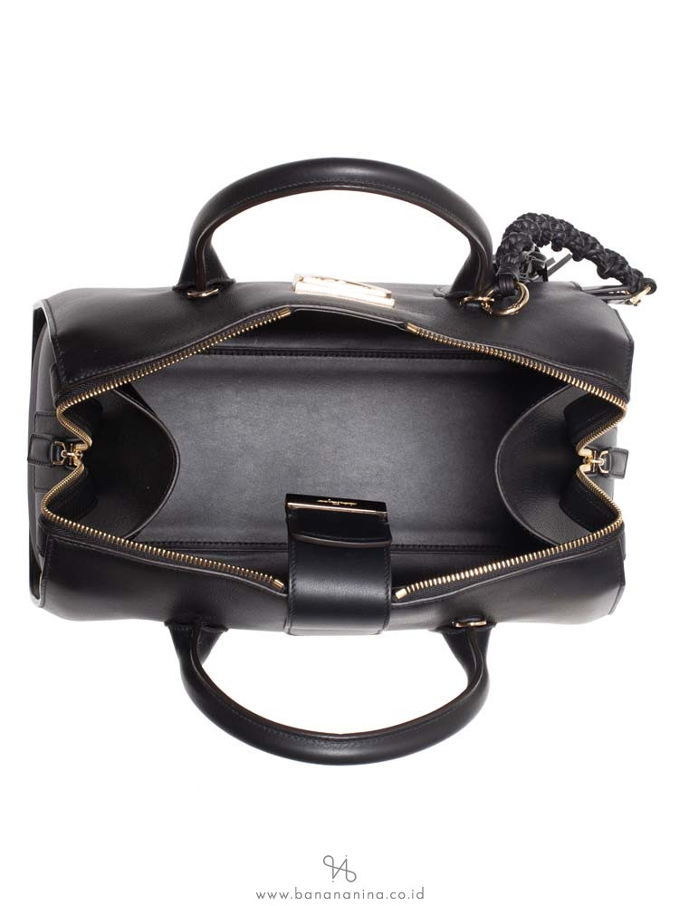 SALVATORE FERRAGAMO Lock Tote 35 Black