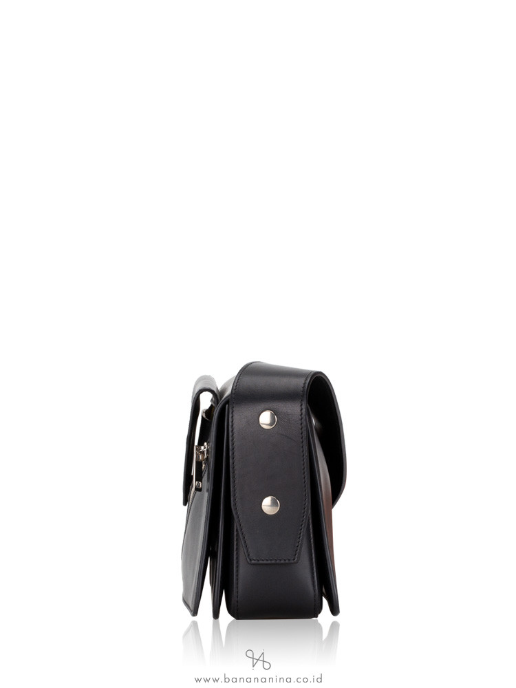 CELINE Medium Case Biker Shoulder Bag Black Sunflower