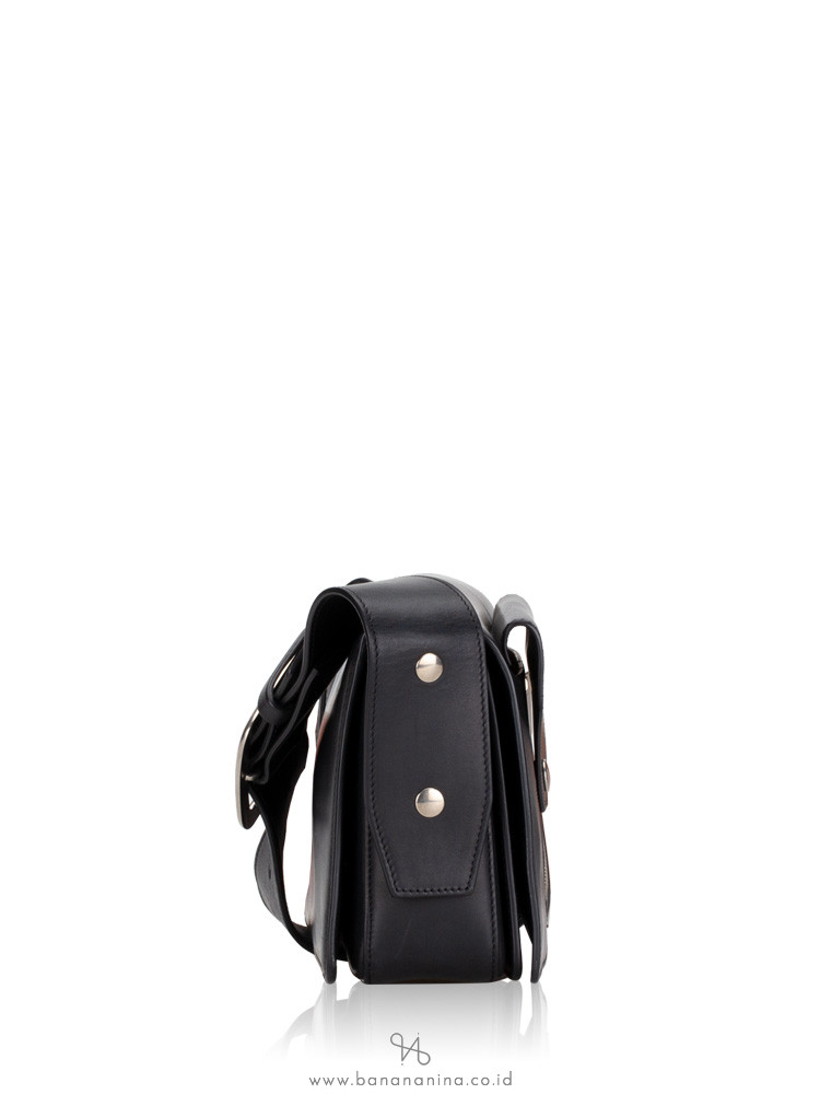 CELINE Medium Case Biker Shoulder Bag Black Sunflower
