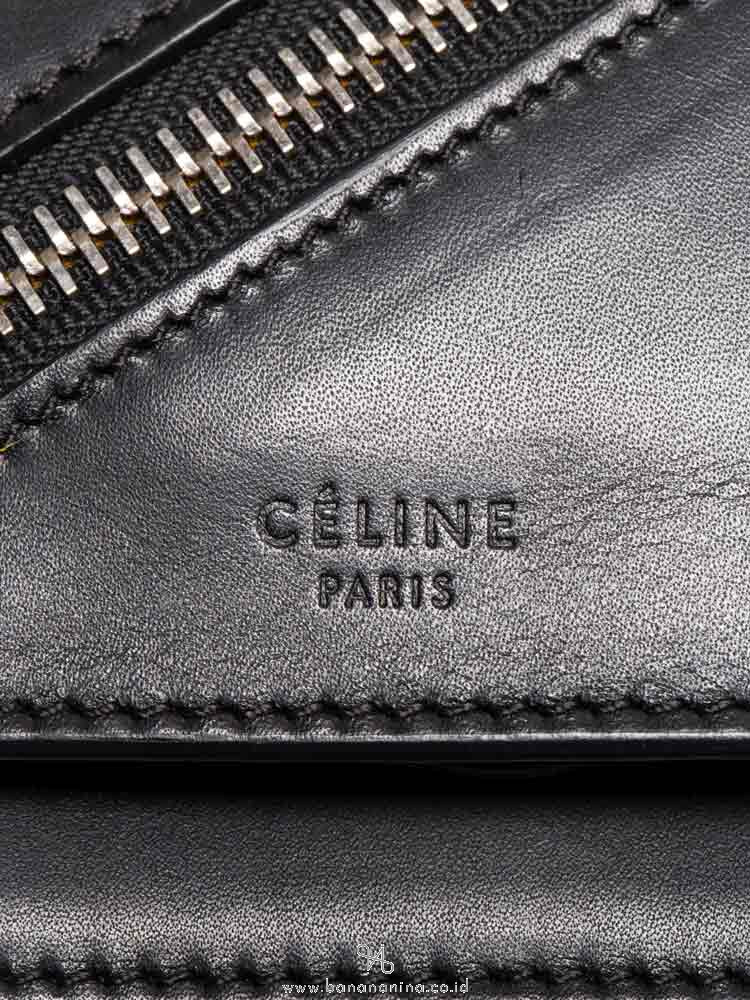 CELINE Medium Case Biker Shoulder Bag Black Sunflower