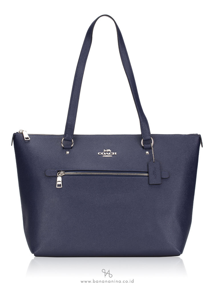 COACH 79608 Crossgrain Leather Gallery Tote Cadet