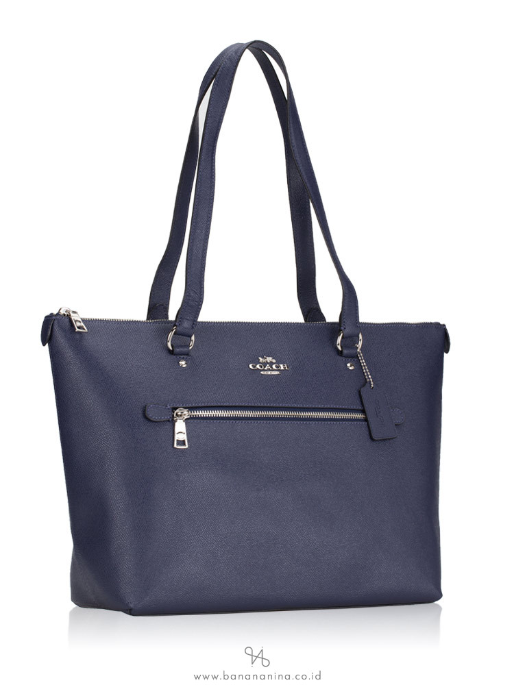 COACH 79608 Crossgrain Leather Gallery Tote Cadet