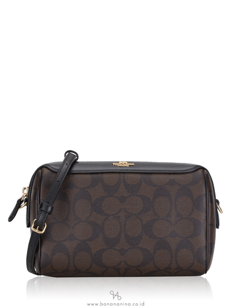 COACH 77879 Signature Bennett Crossbody Brown Black Multi