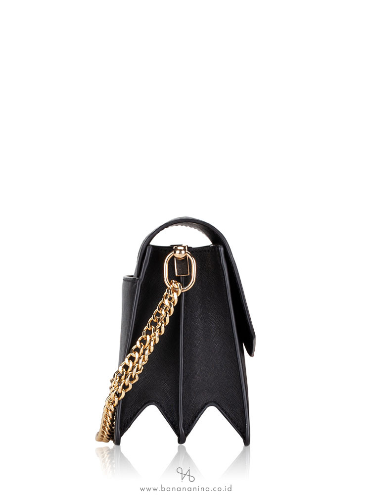 Tory Burch Emerson Envelope Adjustable Shoulder Bag Black