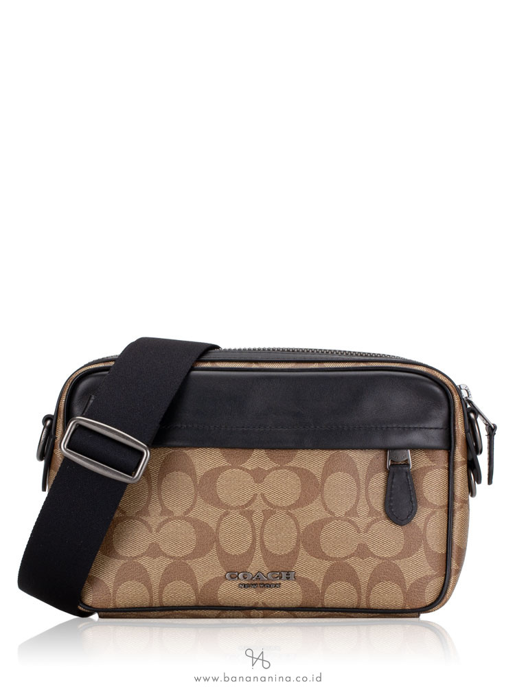 COACH Men 50715 Signature Graham Crossbody Tan Multi