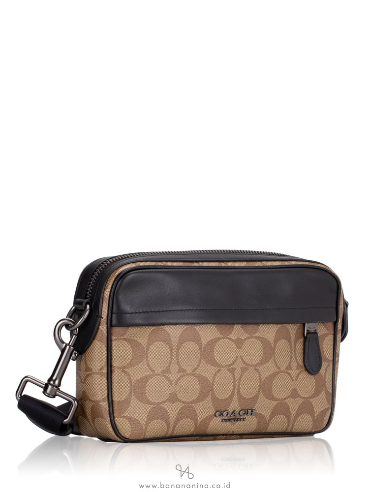 COACH Men 50715 Signature Graham Crossbody Tan Multi