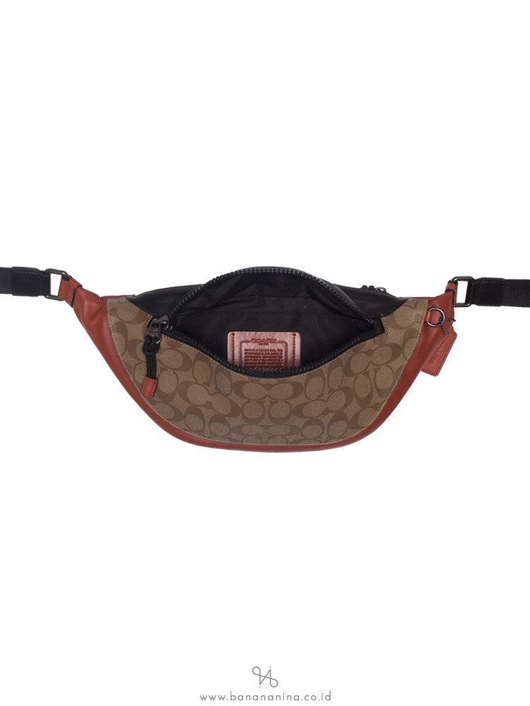 COACH 83029 Signature Colorblock Warren Belt Bag Tan Terracotta
