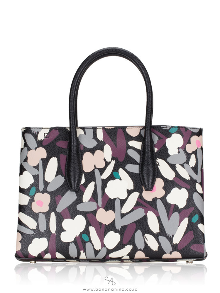 KATE SPADE Eva Fete Floral Small Top Zip Satchel Black Multi