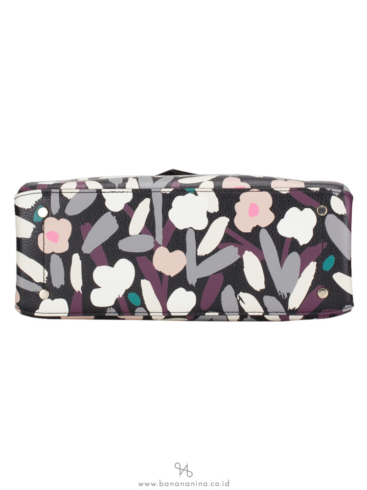 KATE SPADE Eva Fete Floral Small Top Zip Satchel Black Multi