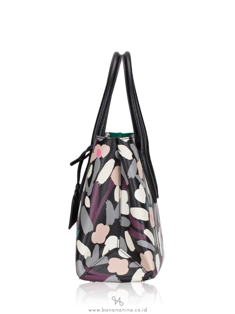 KATE SPADE Eva Fete Floral Small Top Zip Satchel Black Multi