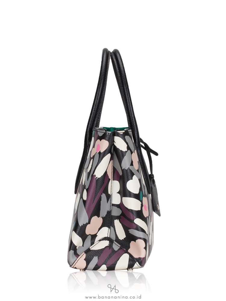 KATE SPADE Eva Fete Floral Small Top Zip Satchel Black Multi