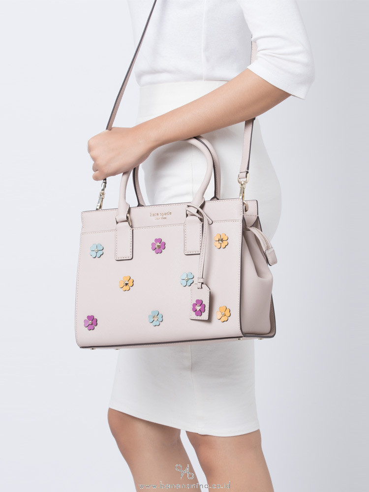 Cameron spade flower applique medium satchel Clearance