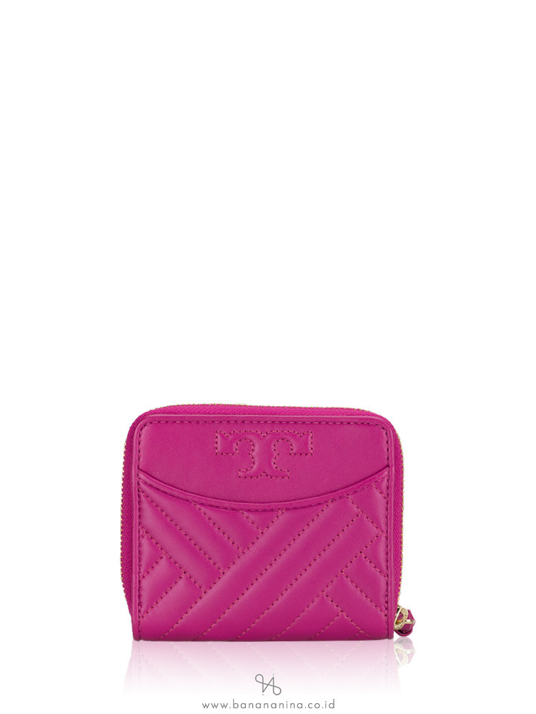 TORY BURCH Alexa Medium Zip Wallet Party Fuschia