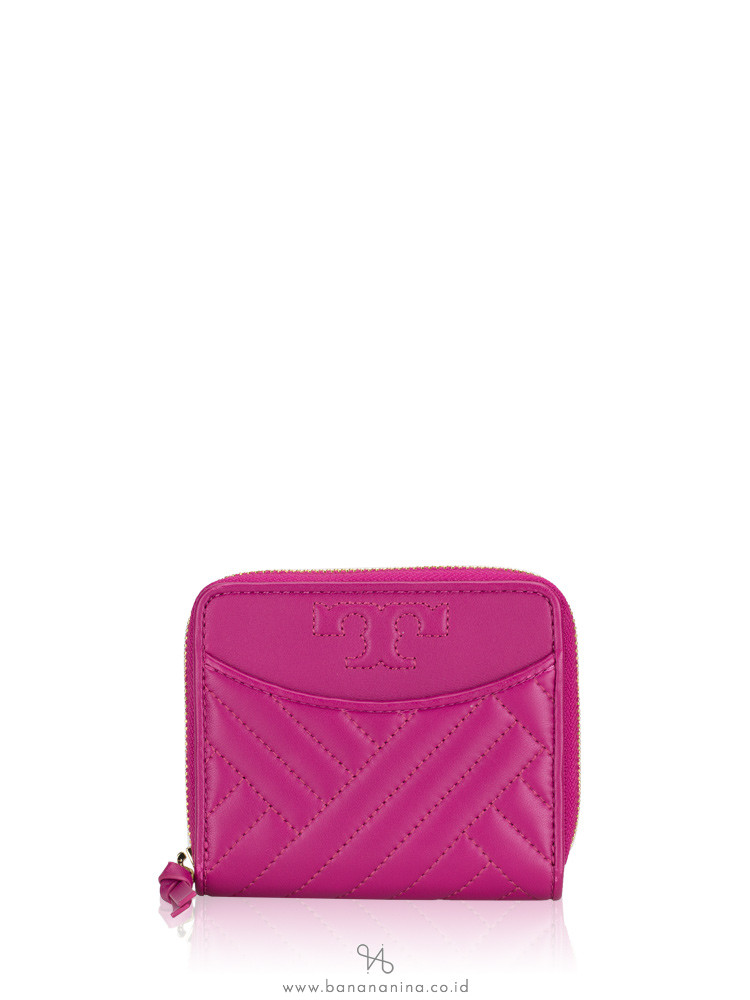 TORY BURCH Alexa Medium Zip Wallet Party Fuschia