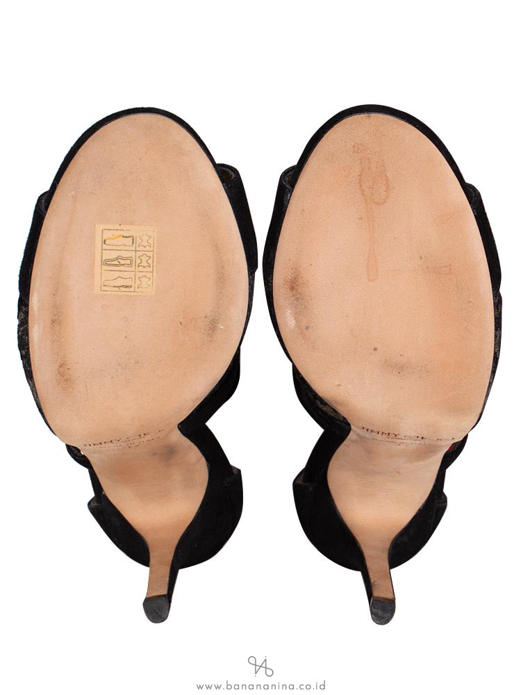 JIMMY CHOO Vantage Glove Sandals Black Sz 37