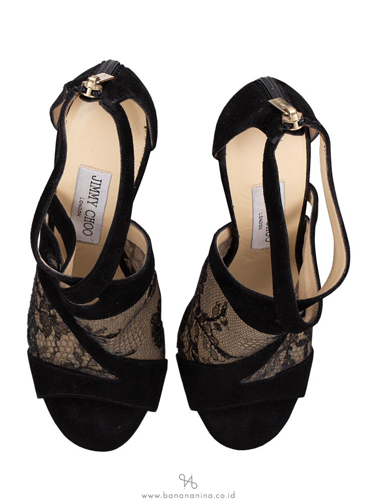 JIMMY CHOO Vantage Glove Sandals Black Sz 37