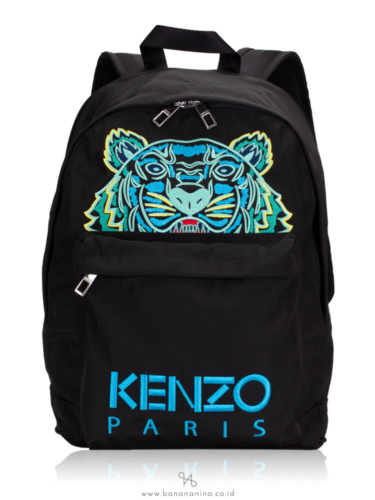 KENZO Tiger Large Canvas Backpack Black Blue