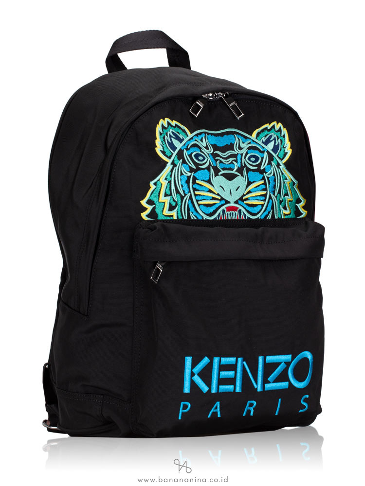 KENZO Tiger Large Canvas Backpack Black Blue