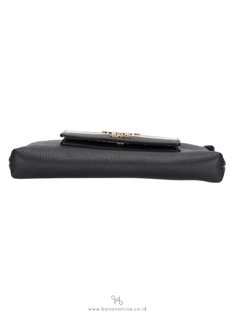 FURLA Mughetto Leather Zip Clutch Onyx