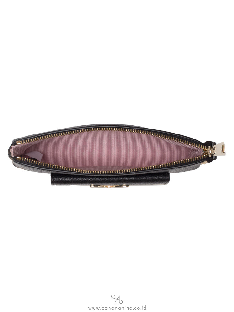 FURLA Mughetto Leather Zip Clutch Onyx
