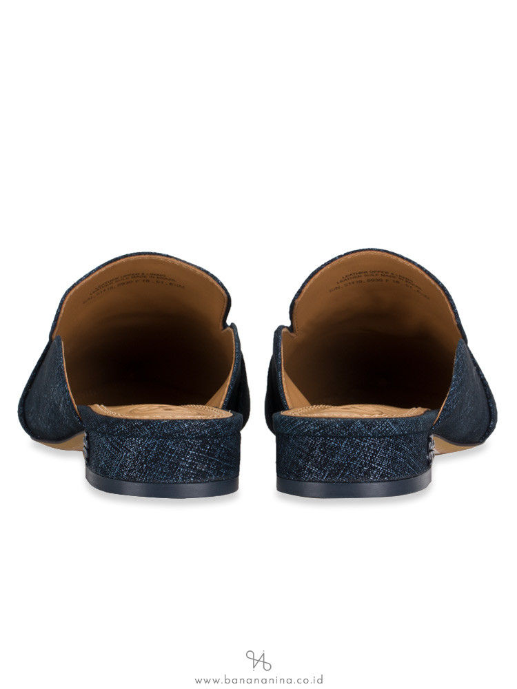 TORY BURCH Rosalind Suede Mule Flats Navy Sz 6.5