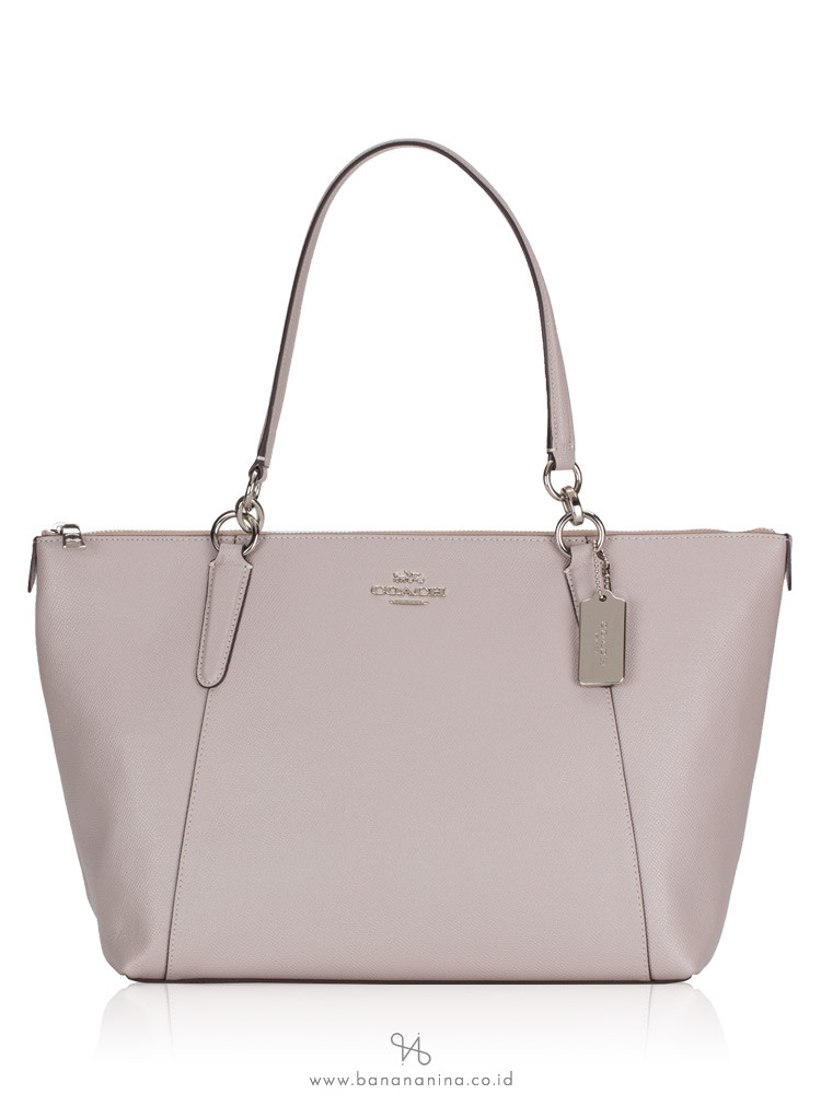 COACH 57526 Crossgrain Ava Leather Tote Grey Birch