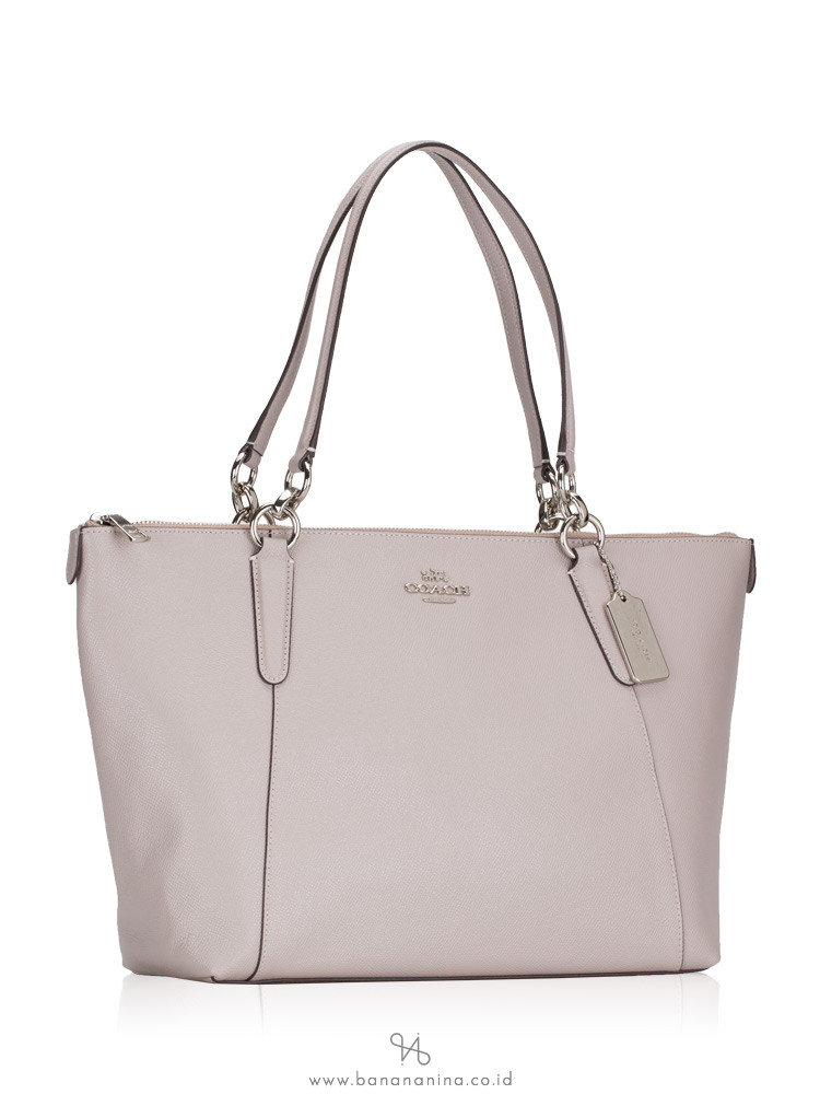 COACH 57526 Crossgrain Ava Leather Tote Grey Birch