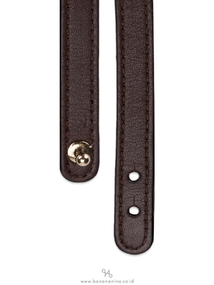 SALVATORE FERRAGAMO Gancini Leather Double Wrap Bracelet Dark Brown