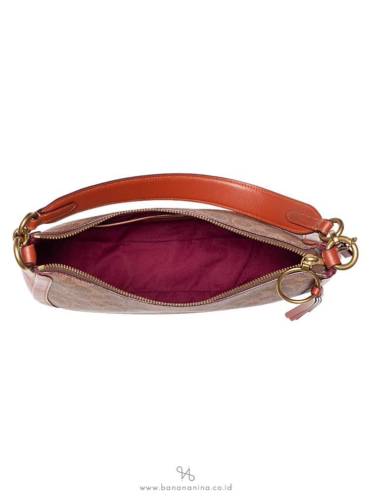 COACH 52577 Signature Sutton Colorblock Satchel Tan