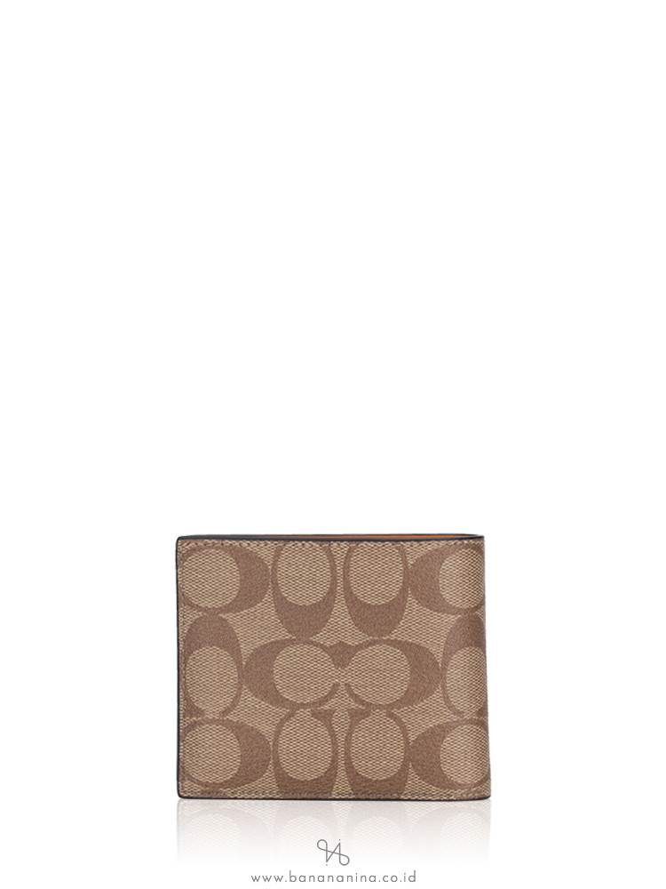 COACH Men 91626 Signature 3 In 1 Colorblock Wallet Tan Admiral Multi