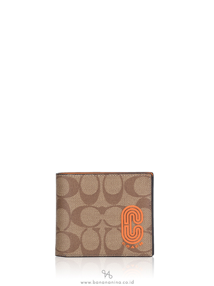 COACH Men 91626 Signature 3 In 1 Colorblock Wallet Tan Admiral Multi