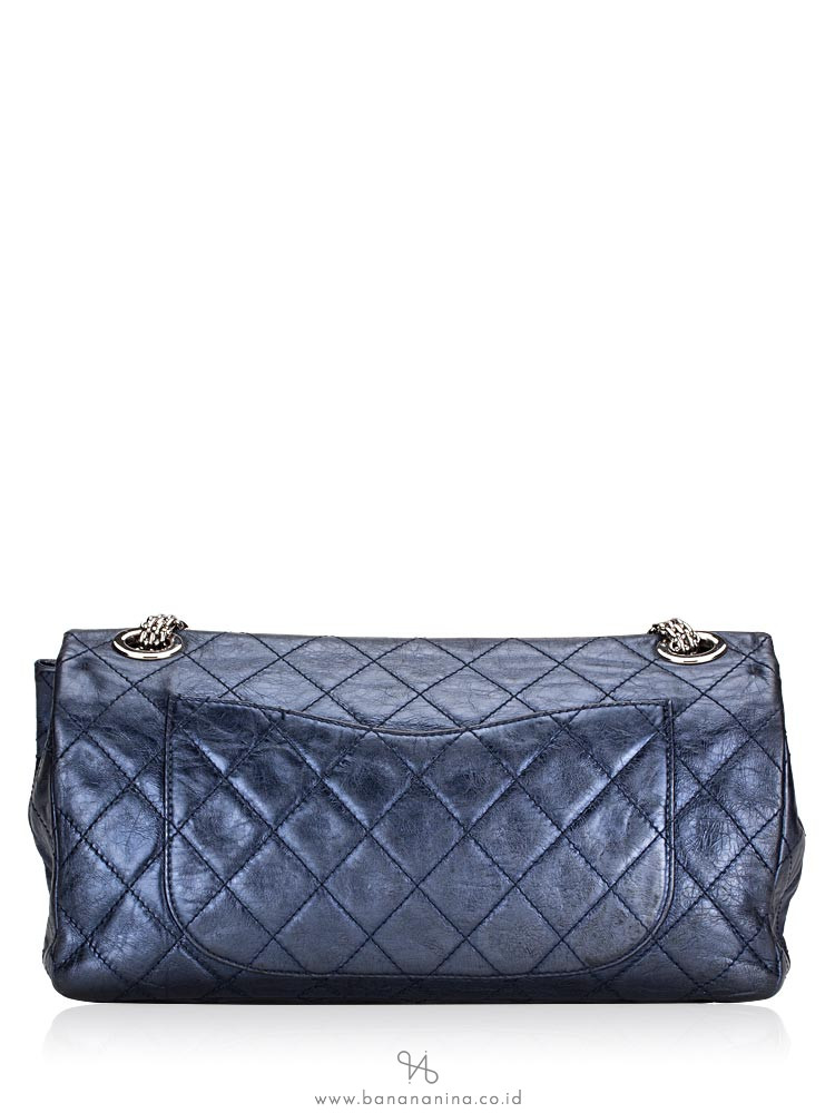 CHANEL 2.55 Reissue 228 Flap Bag Metallic Blue