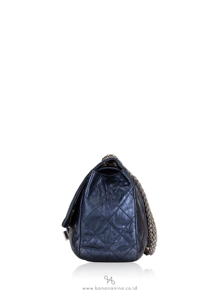 CHANEL 2.55 Reissue 228 Flap Bag Metallic Blue