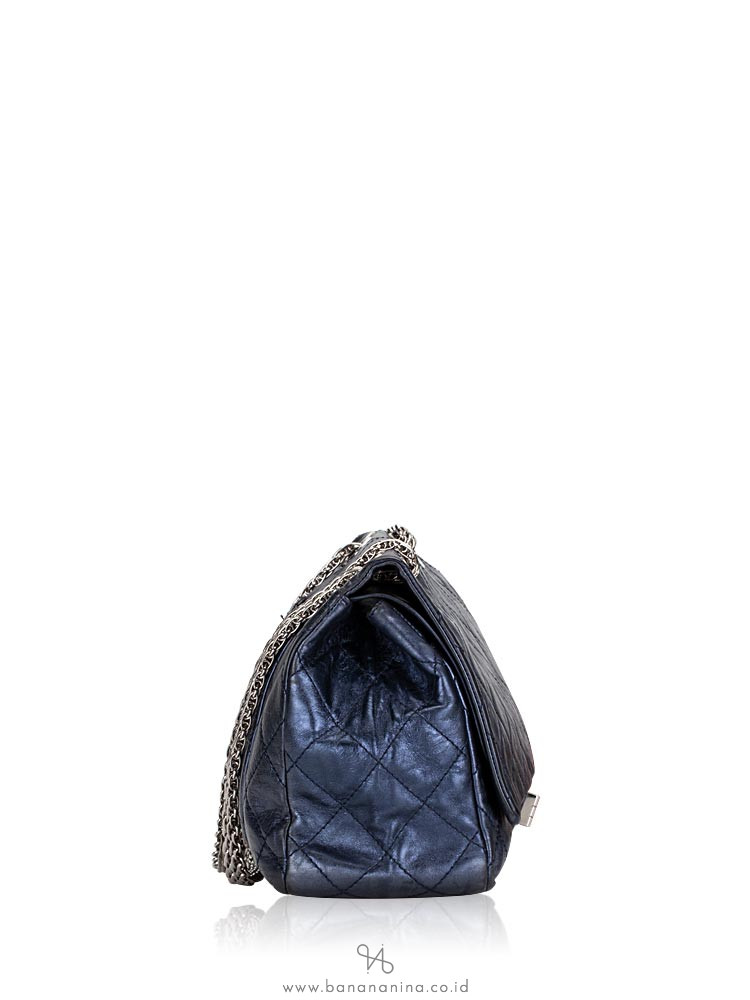CHANEL 2.55 Reissue 228 Flap Bag Metallic Blue