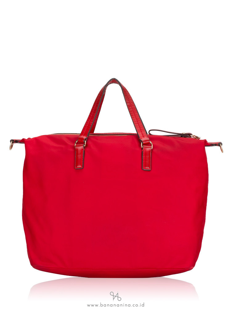 TORY BURCH Tilda Nylon Slouchy Satchel Brilliant Red