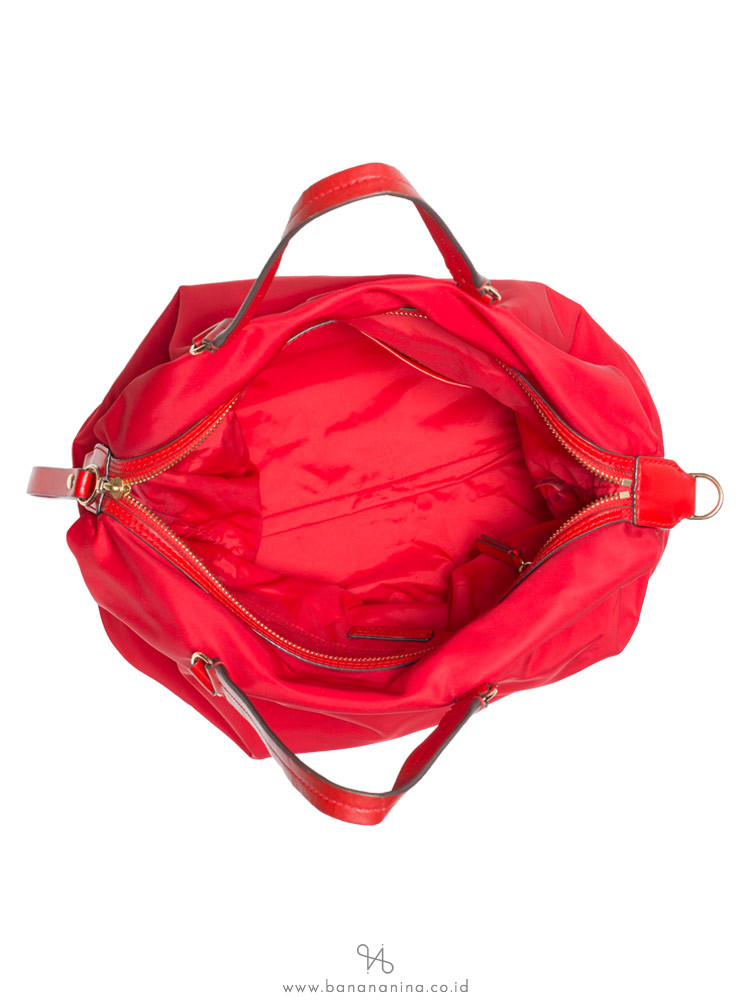 TORY BURCH Tilda Nylon Slouchy Satchel Brilliant Red