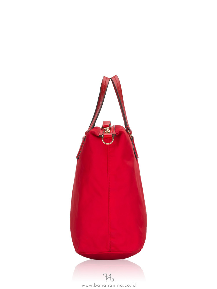 TORY BURCH Tilda Nylon Slouchy Satchel Brilliant Red