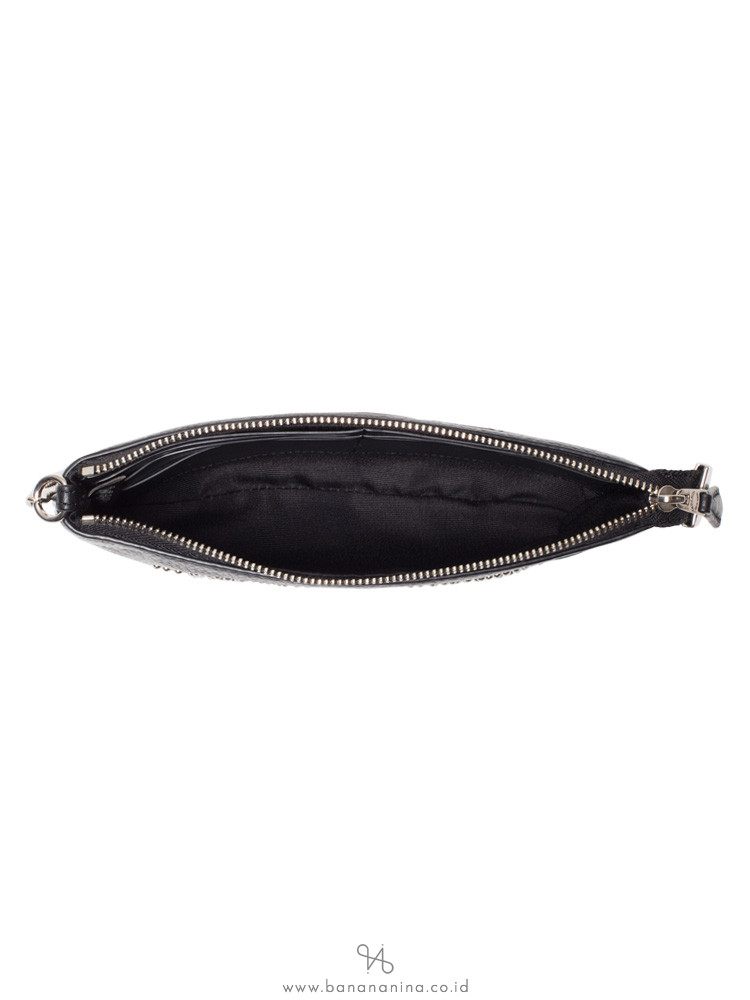 COACH 79890 Coach Script Large Wristlet Chain Black