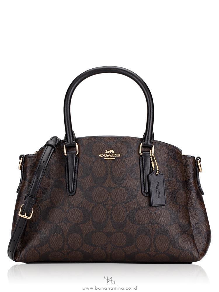 COACH 29434 Signature Mini Sage Carryall Brown Black