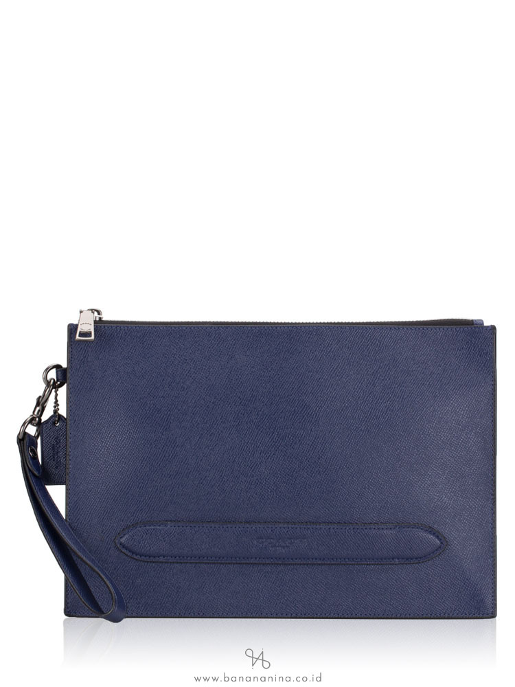 COACH Men 68154 Structured Top Zip Pouch Navy