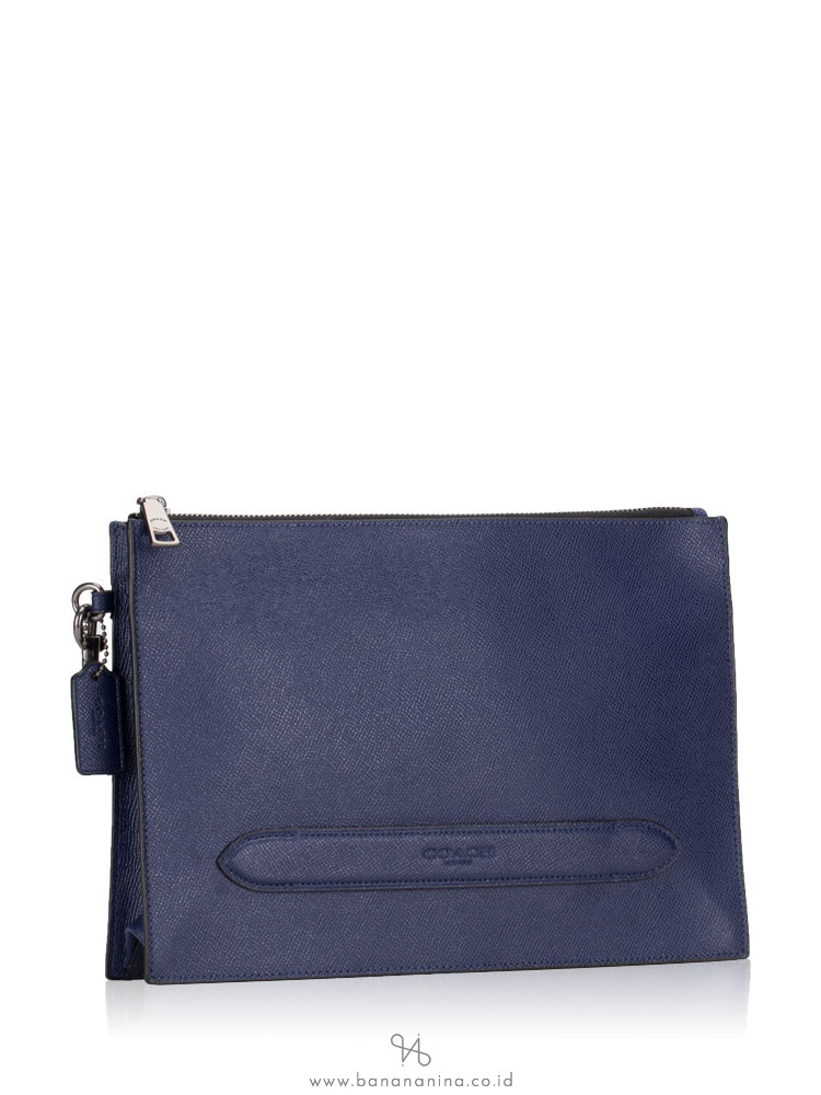 COACH Men 68154 Structured Top Zip Pouch Navy