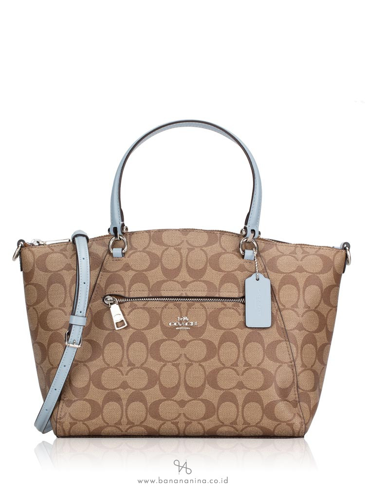 COACH 79998 Signature Prairie Satchel Khaki Pale Blue