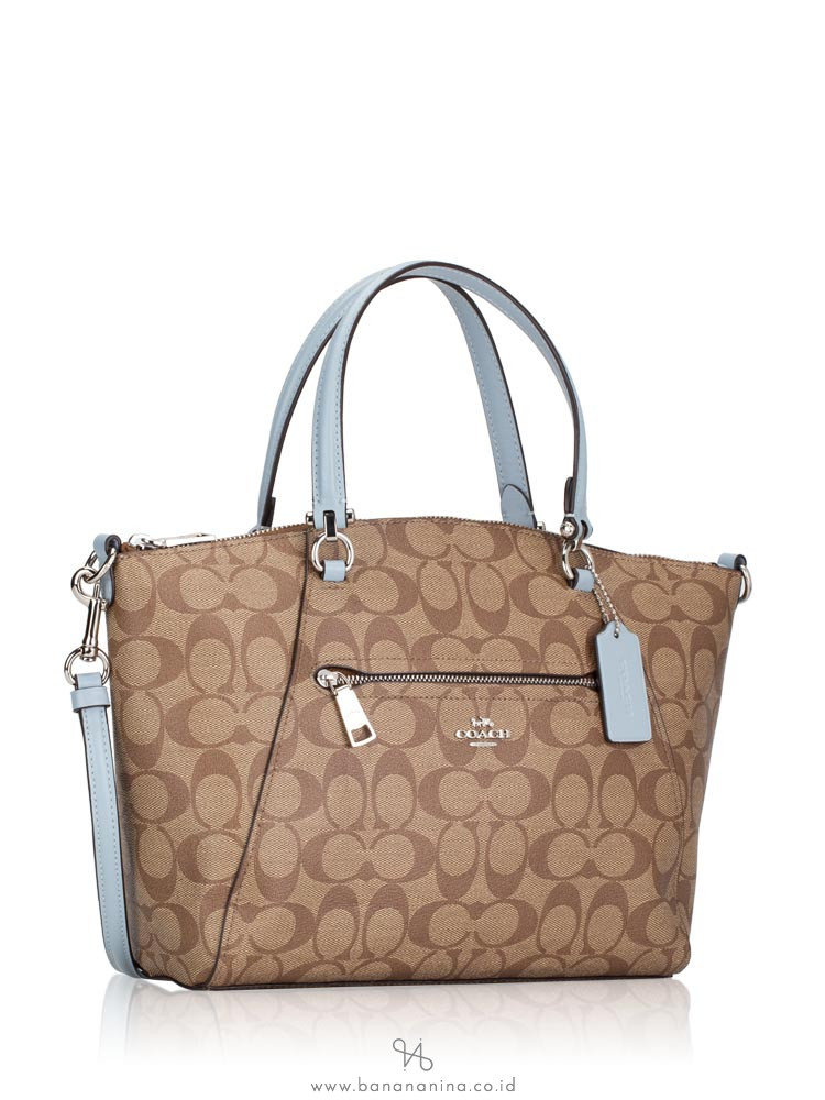 COACH 79998 Signature Prairie Satchel Khaki Pale Blue