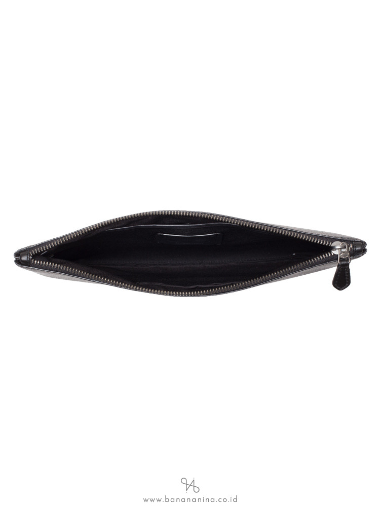 COACH 86111 Signature Shirting Plaid Print Large Pouch Black Red